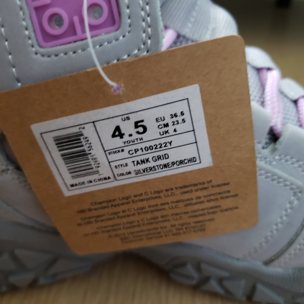 BNWT Champion Tank Grid Boot KICKS (4.5Y) in Silverstone/Porchid-grey - Picture 4 of 9